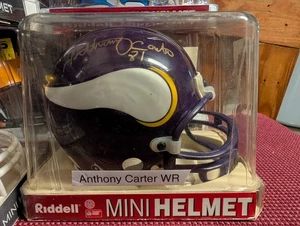 Anthony Carter Minnesota Vikings autographed signed mini helmet Coa - Picture 1 of 3