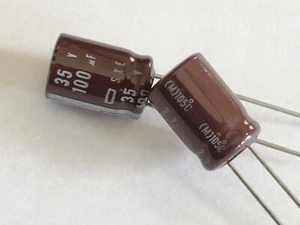 20x 100uF 35V Nichicon PW Low-ESR Impedance 105℃ radial capacitors - Picture 1 of 3