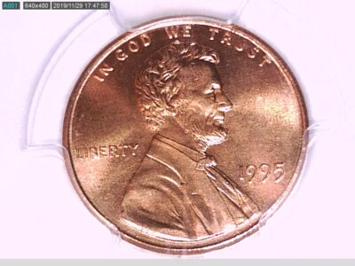 1995 P Lincoln Memorial Cent PCGS MS 67 RD 83273980 - Image 1 of 3