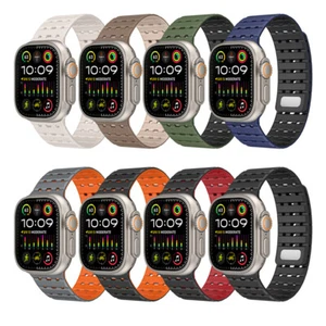 Magnetisches Sport Silikon Armband Für Apple Watch Series 10 9 8 7 6 5 SE Ultra - Picture 1 of 19