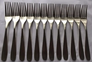 12- Cambridge Eliana Pvd Champagne Satin Dinner Forks - Picture 1 of 4