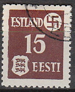 Stamp Germany Estland Mi 01 WWII 1941 War Occupation Emblem Estonia Used - Picture 1 of 1
