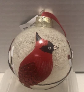 Cardinal & Branches Glass Ball Christmas Ornament - Picture 1 of 4