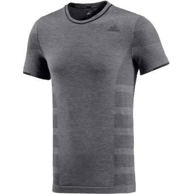 Adidas Prime Knit Wool T-Shirt Mens Sports Gym Running Top Dark Grey S-XL - Image 1 of 4