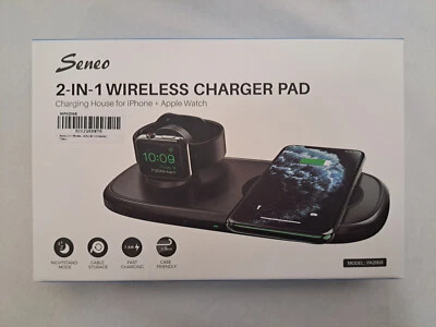 Seneo - Almohadilla de cargador inalámbrico 2 en 1 (iPhone + Apple Watch) #PA200A Foto 1 de 4