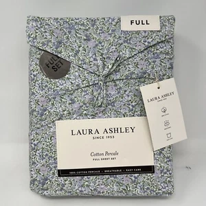 Laura Ashley Full Sheet Set Petite Floral Loveston Lilac & Green 100% Cotton New - Picture 1 of 4