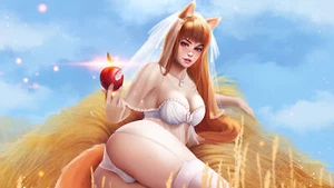 Anime holo spice wolf girls fantasy girl redhead long Playmat Gaming Mat Desk - Picture 1 of 1