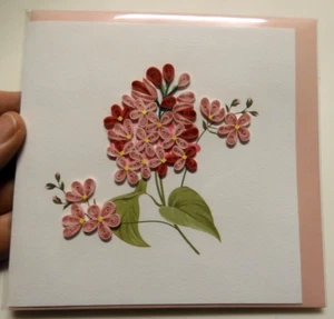 1 Tuong Minh Craft Quilling Karte Quilled rosa flieder aus Vietnam wunderschön - Bild 1 von 10