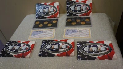 LOT OF 5 P/D US MINT GOLD STATE QUARTER SETS 1999-2000-2001-2003-2004 W COAS - Image 1 of 4