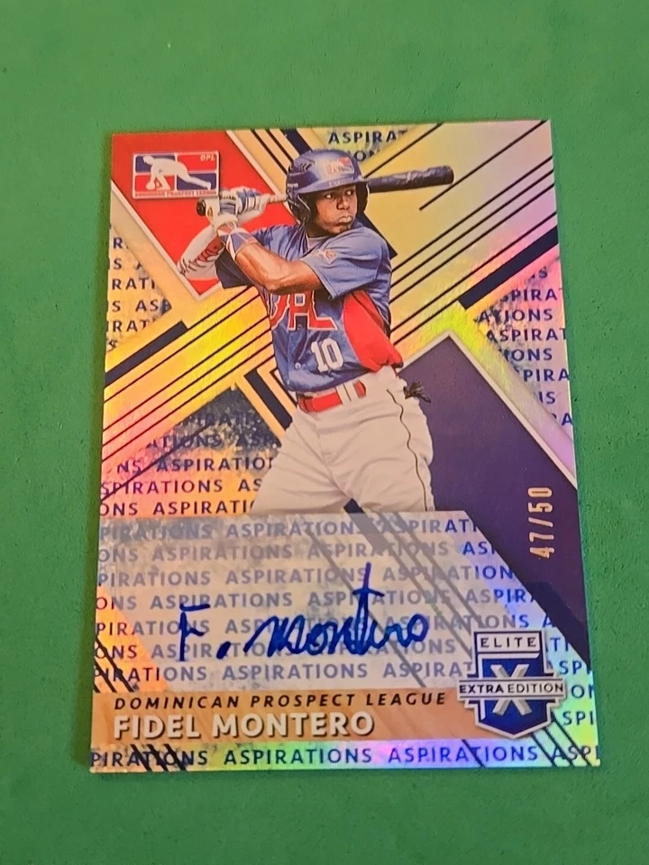 2019 Fidel Montero /50 RC Autograph Panini Elite Extra Edition #168 Aspirations - Image 1 of 2