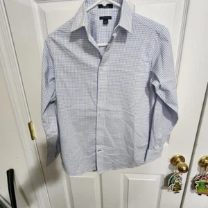 TOMMY HILFIGER LONG SLEEVE BUTTON UP CHECK YOUTH SHIRT 14 - Picture 1 of 11