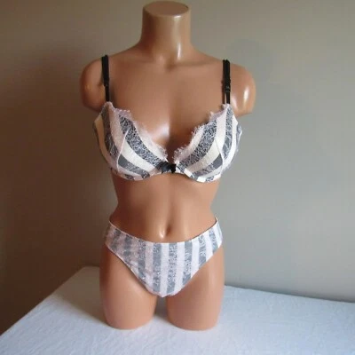 Victoria's Secret Sujetador Push Up Muy Sexy y Tanga de Encaje Negro Multi 36B/L Nuevo con Etiquetas Foto 1 de 4