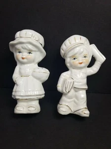 Porzellanfiguren Junge & Mädchen Hochglanz Goldvergoldung - Bild 1 von 5