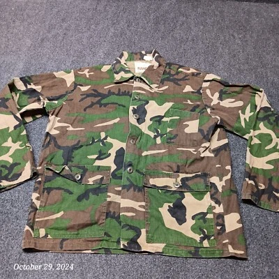 Camisa de caza de lona de camuflaje Ranger vintage para hombre grande verde hecha en EE. UU. Foto 1 de 4