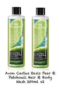 Avon Cactus Oasis Pear & Patchouli Hair & Body Wash 250ml x2 - Picture 1 of 1