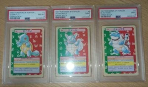 PSA 8 & 9 Topsun Pokemon Card Squirtle 8 Wartortle 9 Blastoise 9 (3 Cards Set ) - Picture 1 of 14