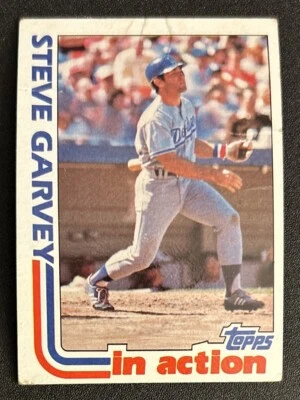 1982 Topps Steve Garvey In Action / Highlights Baseball Card #180 Dodgers Poor - Image 1 of 2