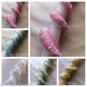 Fringe Trim Looped 20mm Yellow Pink Pistachio Green x Per Meter Bamboo Cotton - Picture 1 of 5