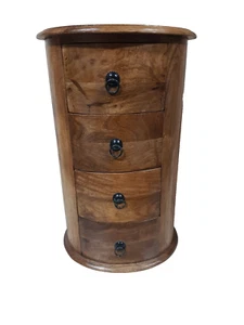 Cómoda Redonda Texas Antigua Vintage Maciza Retro Ø40 cm x 66 cm 4 Cajones - Imagen 1 de 8