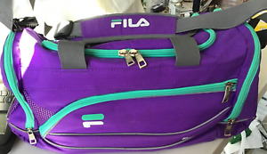 Fila Tech Gym Sport Duffel Bag Purple w Teal trim