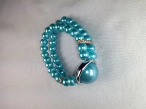 Beautiful Blue Beaded Stretch Bracelet - New - Picture 1 of 1