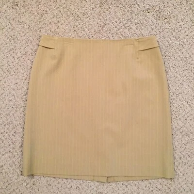 Юбка Rafaella размер 10 короткий бежевый в полоску карандаш без подкладки  - Изображение 1 из 4