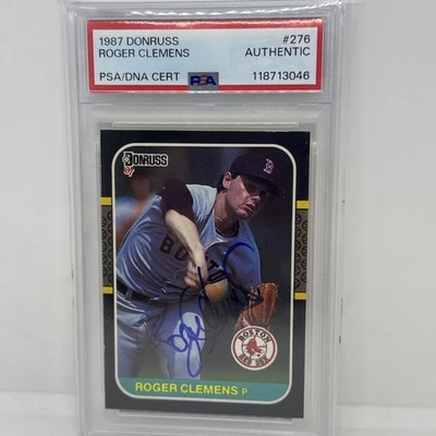 Donruss Roger Clemens #276 1987 certificado PSA/ADN firmado automáticamente Foto 1 de 2
