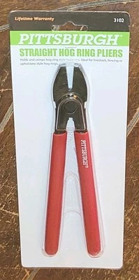 Pittsburgh Straight Hog Ring Pliers with Vinyl Comfort Grips! #3102 - Image 1 of 2