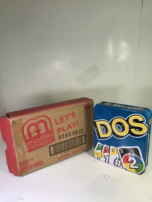 Mattel DOS Card Game from Makers of UNO Family Game Metal Case GFY52 2018 - Image 1 of 4