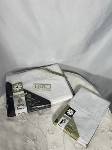 Penn Prest Fashion Manor Percale White Full Flat Sheet & 2 Pillow Cases Vtg NEW - Picture 1 of 8
