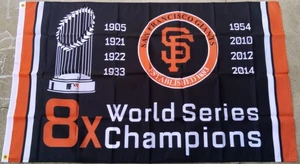 New San Francisco Giants 8X World Series Champions Flag Banner 3 feet x 5 feet - Picture 1 of 7