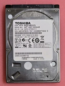 TOSHIBA 750GB 5400 RPM INTERNAL HARD DISK DRIVE - MQ01ABD075 not wd/seagate - Picture 1 of 2