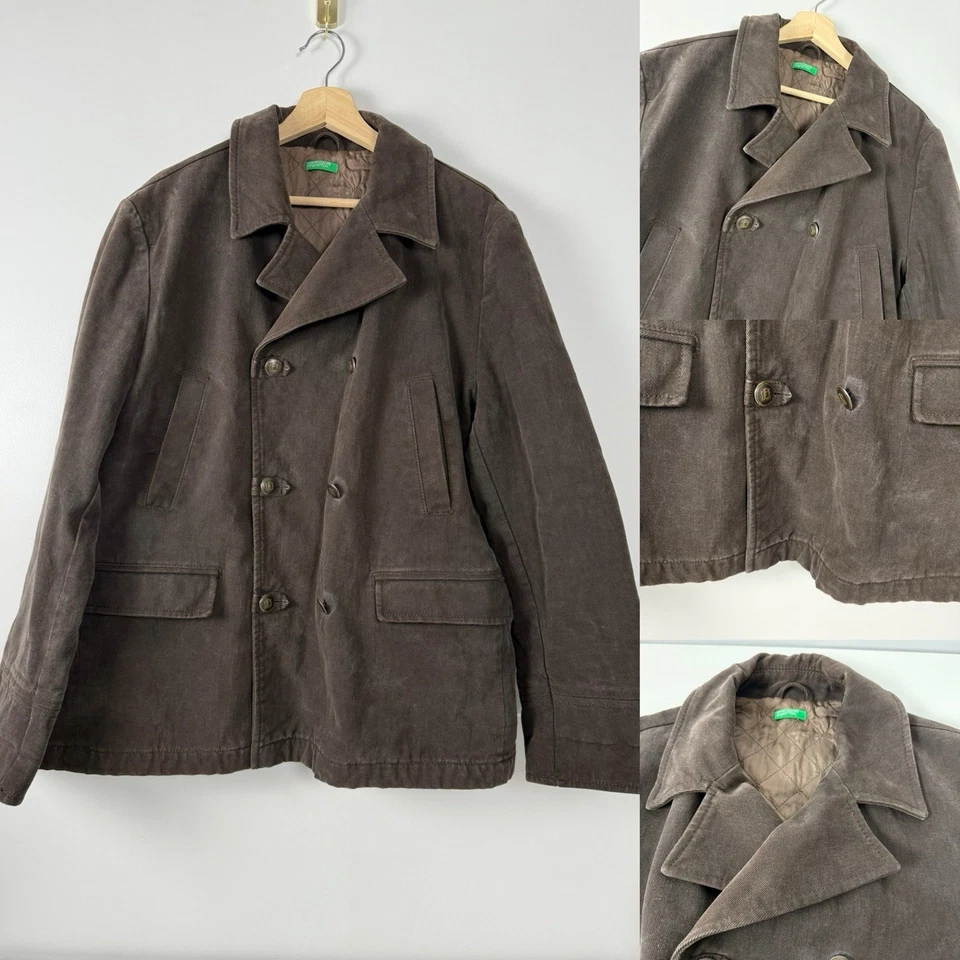 Abrigo Chaqueta Doble Pecho Forrado Guisante United Colors of Benetton Marrón 56 2XL Foto 1 de 4