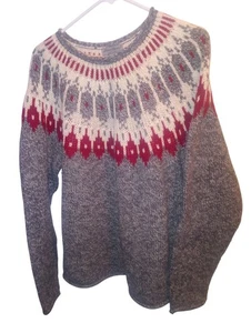 Eddie Bauer Pullover Pulli Damen XL grau Wollmischung Fair Isle Nordic Winter " - Bild 1 von 5
