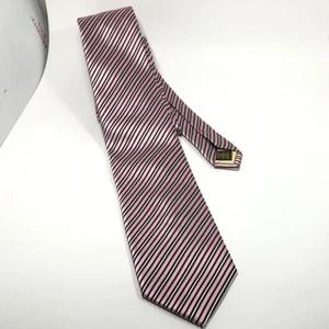 Donald Trump Signature Collection Pink Black Stripe Tie Necktie 100%Silk 61x3.5” - Picture 1 of 11