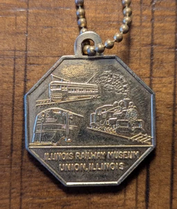 Union Illinois IL Illinois Railway Museum Good Luck Keychain Fob Tag Token - Picture 1 of 5