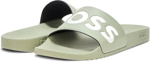 Hugo Boss Logo Print Slides Sage Gree AUTHENTIC NEW Slides Size 11 FREE SHIPPING - Picture 1 of 4