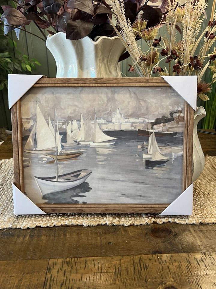 16"x12" Boats Framed Art - Threshold designed with Studio McGee