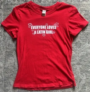 Vintage Girl’s “Everyone Loves A Latin Girl” T-Shirt By Kavio! - Size Medium - Picture 1 of 2
