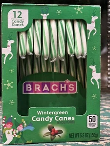 Brach's Wintergreen Holiday Candy Canes 12 Pack 5.3 Oz 50 Calories Exp 1/2025 - Picture 1 of 3