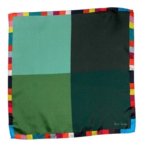 Paul Smith Silk Pocket Square /Handkerchief Mid-Century Art Colorblock Italy NWT - Picture 1 of 8