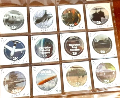 2nd.  Print  25 Cent  Set of AAFES  Pogs, About  Uncirculated - Image 1 of 2