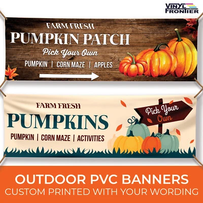 Personalised Waterproof Outdoor "Pumpkins for Sale" Autumn Advertising Banners