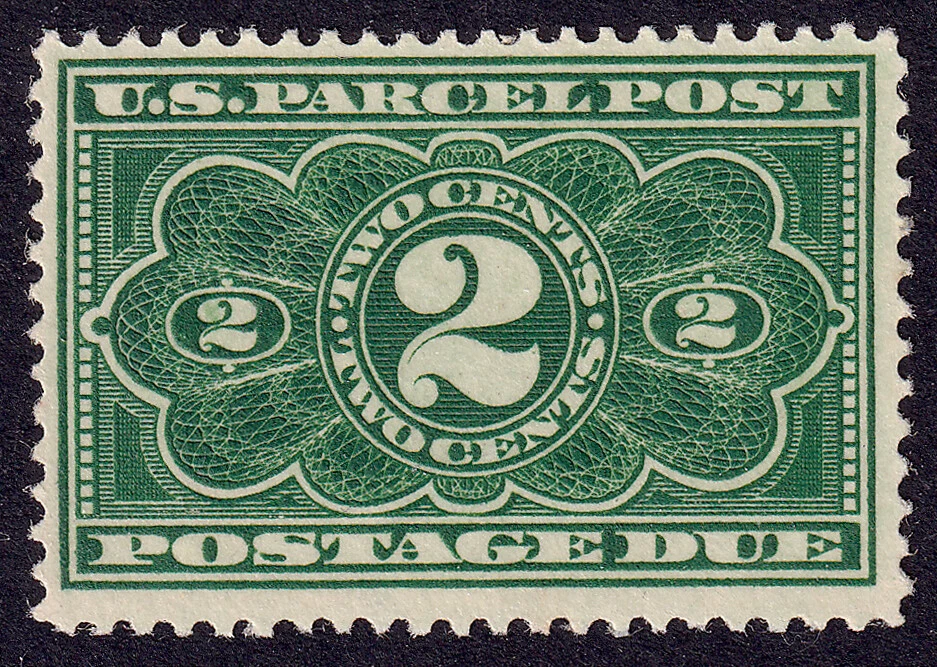 US Scott JQ2, 1913 Parcel Post, 2c dark green, NH MINT - Image 1 of 1