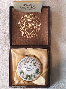 ❤️Kingsley NEW Enamel Trinket Box Year 1989 🌸 Worcestershire England in Box❤️ - Picture 1 of 8