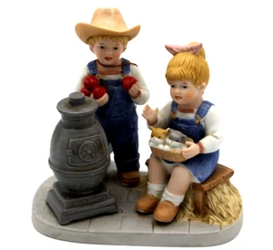 1985  Denim Days Porcelain HOMCO Figurine #1517 "Autumn Evening - Picture 1 of 5