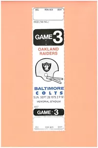 Biglietto Oakland Raiders @ Baltimore Colts 28-09-1975 Topps Cliff Branch Colorado F - Foto 1 di 2