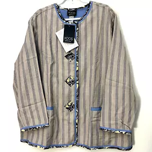 Koos Of Course Womens Jacket Reversible Linen Blend Size 2x NWT - Picture 1 of 8