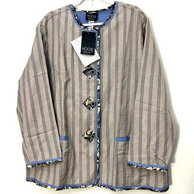 Koos Of Course Womens Jacket Reversible Linen Blend Size 2x NWT - Image 1 of 4