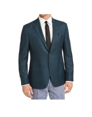 Blazer Tallia para hombre verde azulado (azul/verde) calce ceñido parche en el codo talla 42R Foto 1 de 4